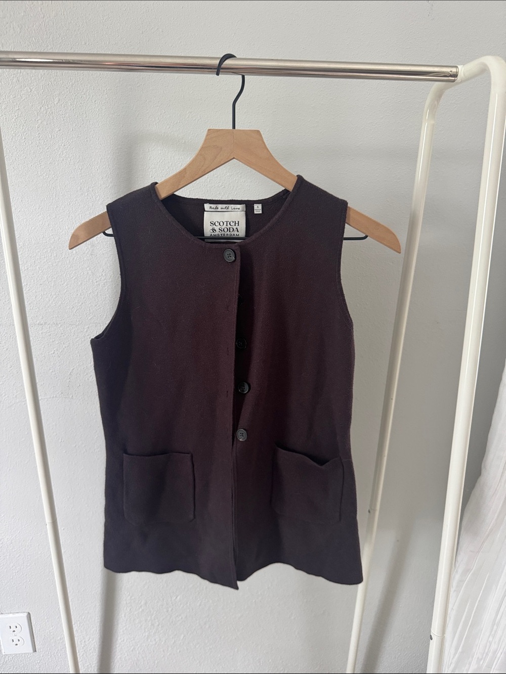 Scotch & Soda Women's Brown Button Vest